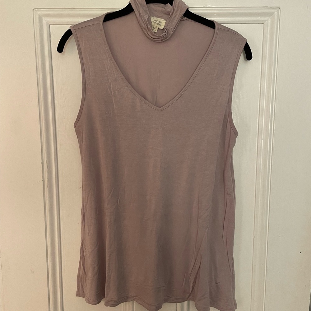Mock Choker Sleeveless Top | Light Purple